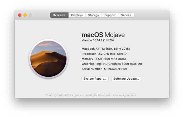 banyere Mac mojave a