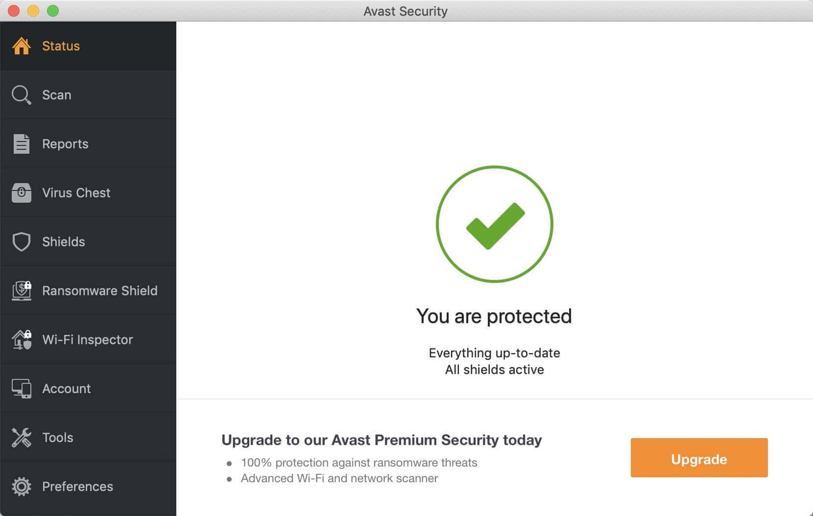 avast security for mac interface