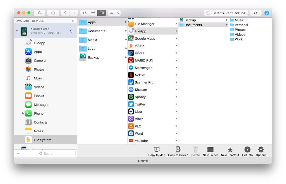 browse iphone file on mac