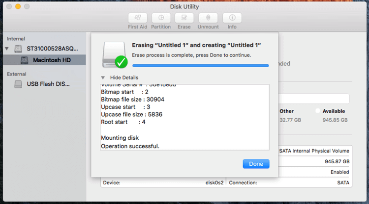 Step 4. Format USB drive on Mac.