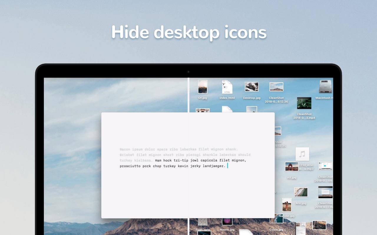 hide mac desktop icon