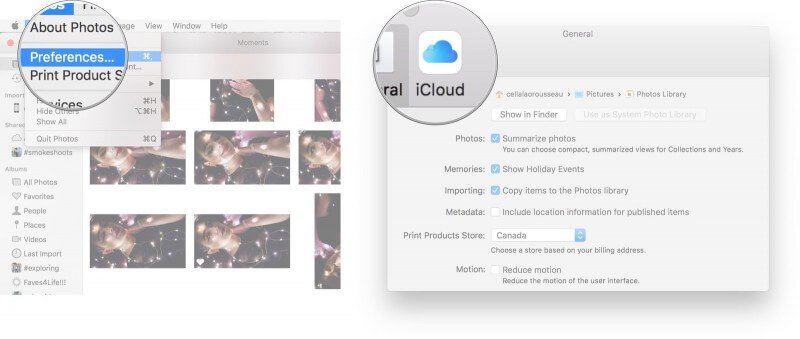 setting ng icloud photos