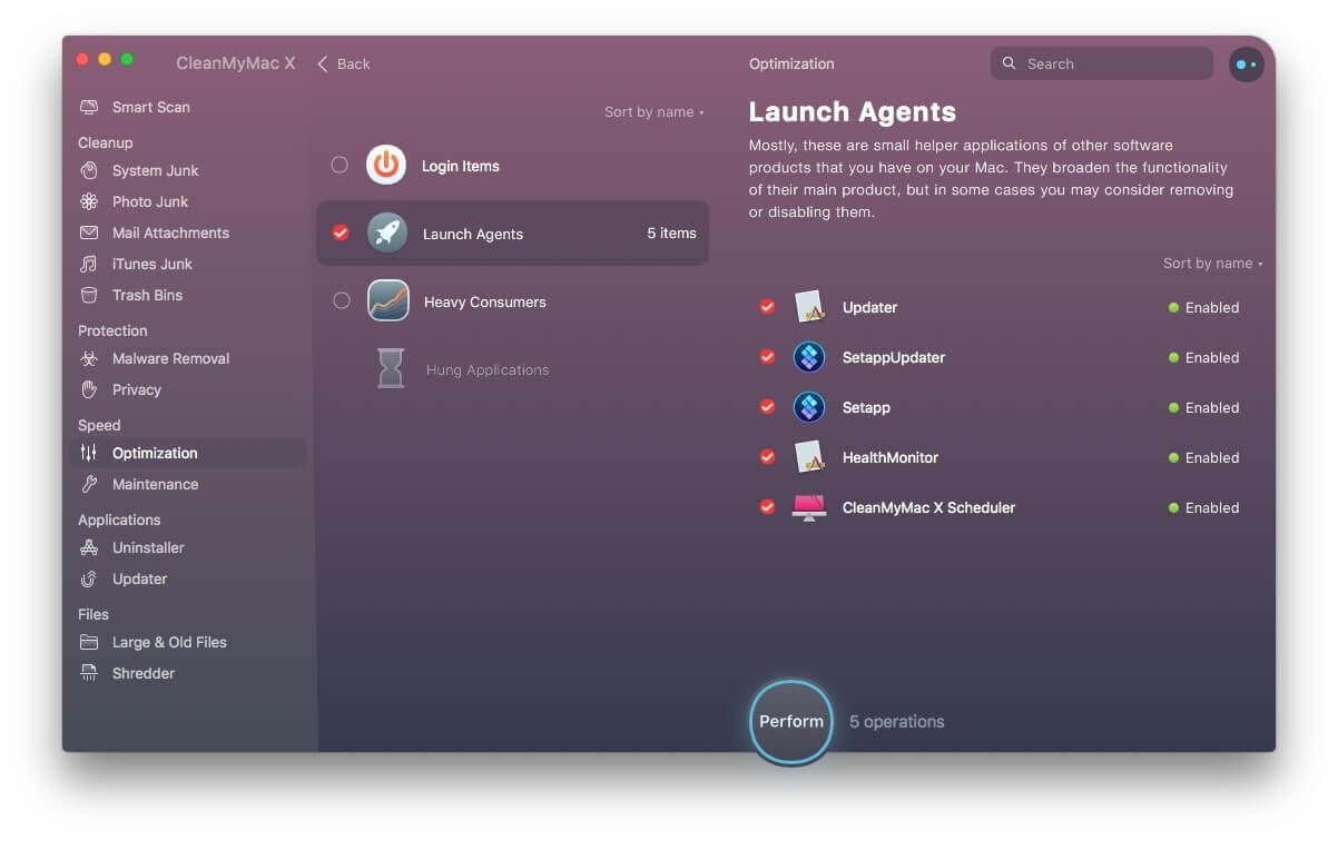 optimize mac launch agents