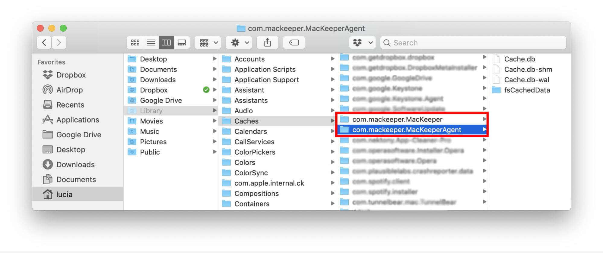 alisin ang mga cache ng mackeeper